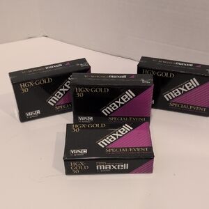 4 Maxell  Camcorder HGX-Gold 30 VHS Tapes